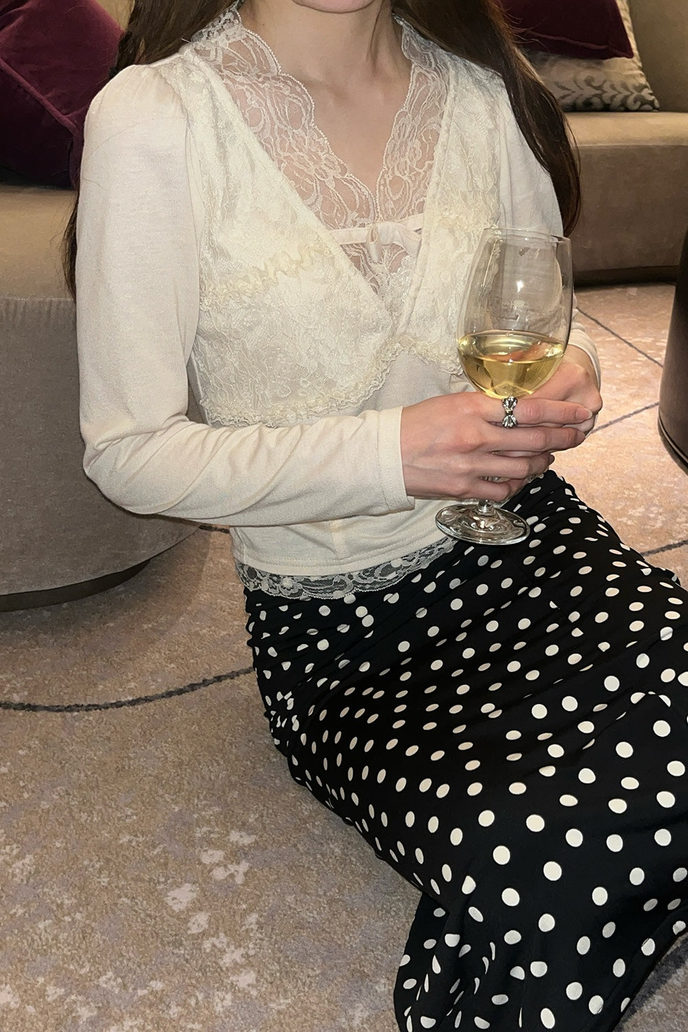 Romance Lace long sleeve tops