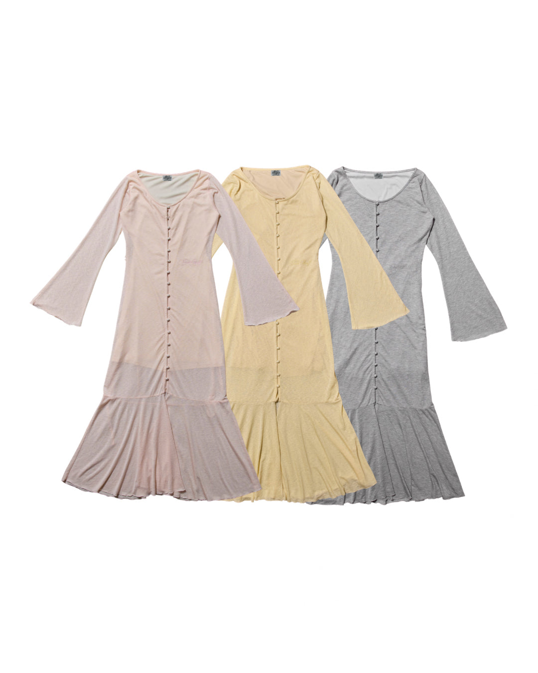 Sheer Cut Flare long one-piece