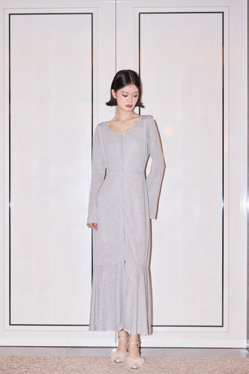 Sheer Cut Flare long one-piece