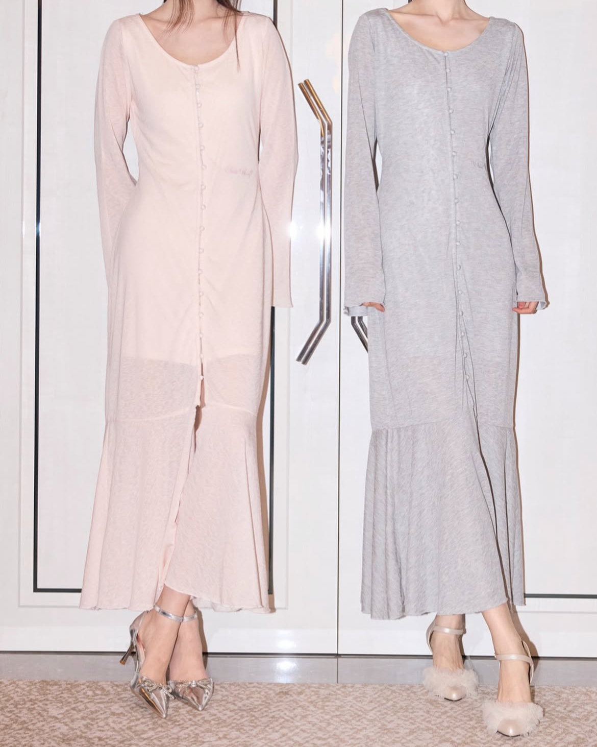 Sheer Cut Flare long one-piece