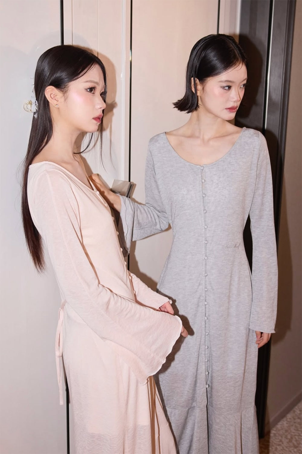 Sheer Cut Flare long one-piece
