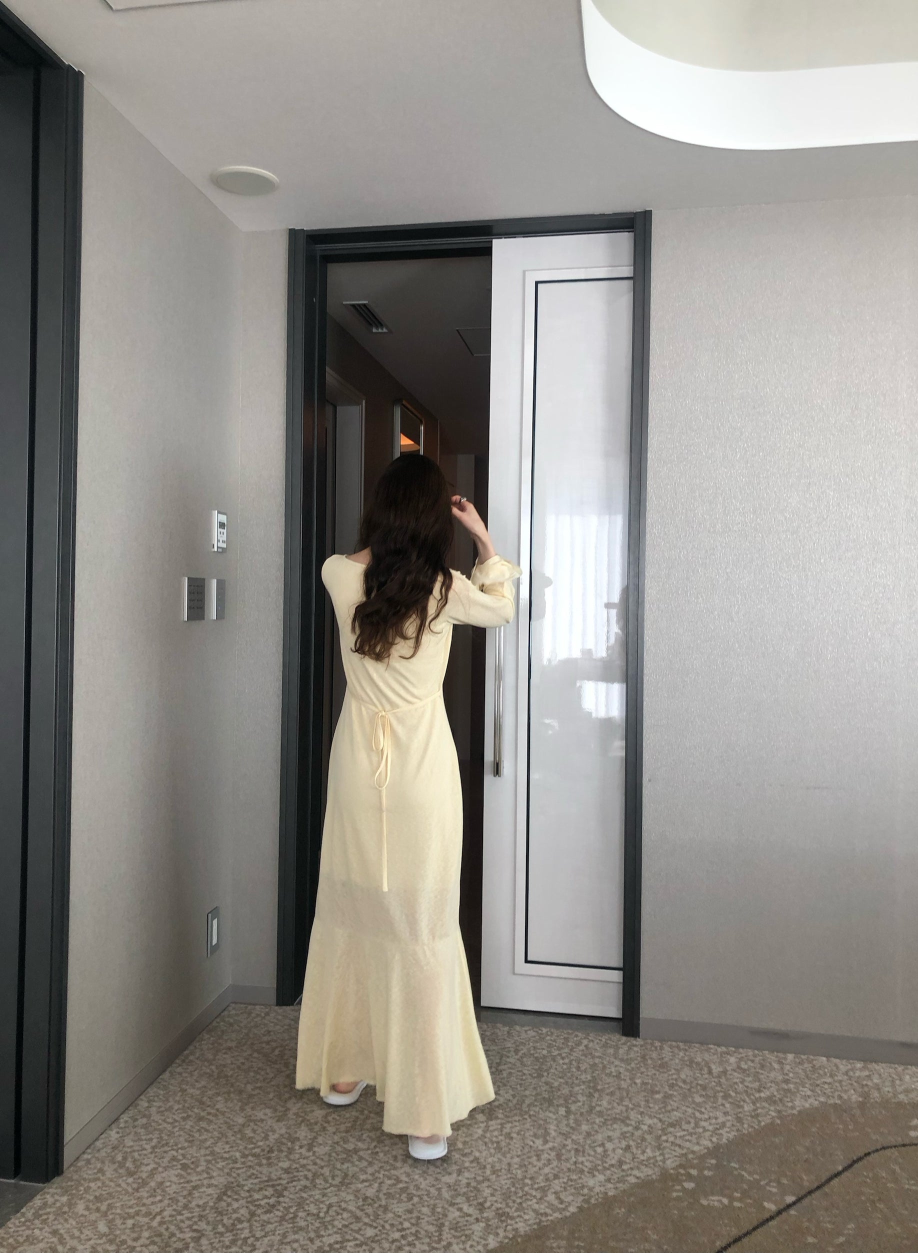 Sheer Cut Flare long one-piece