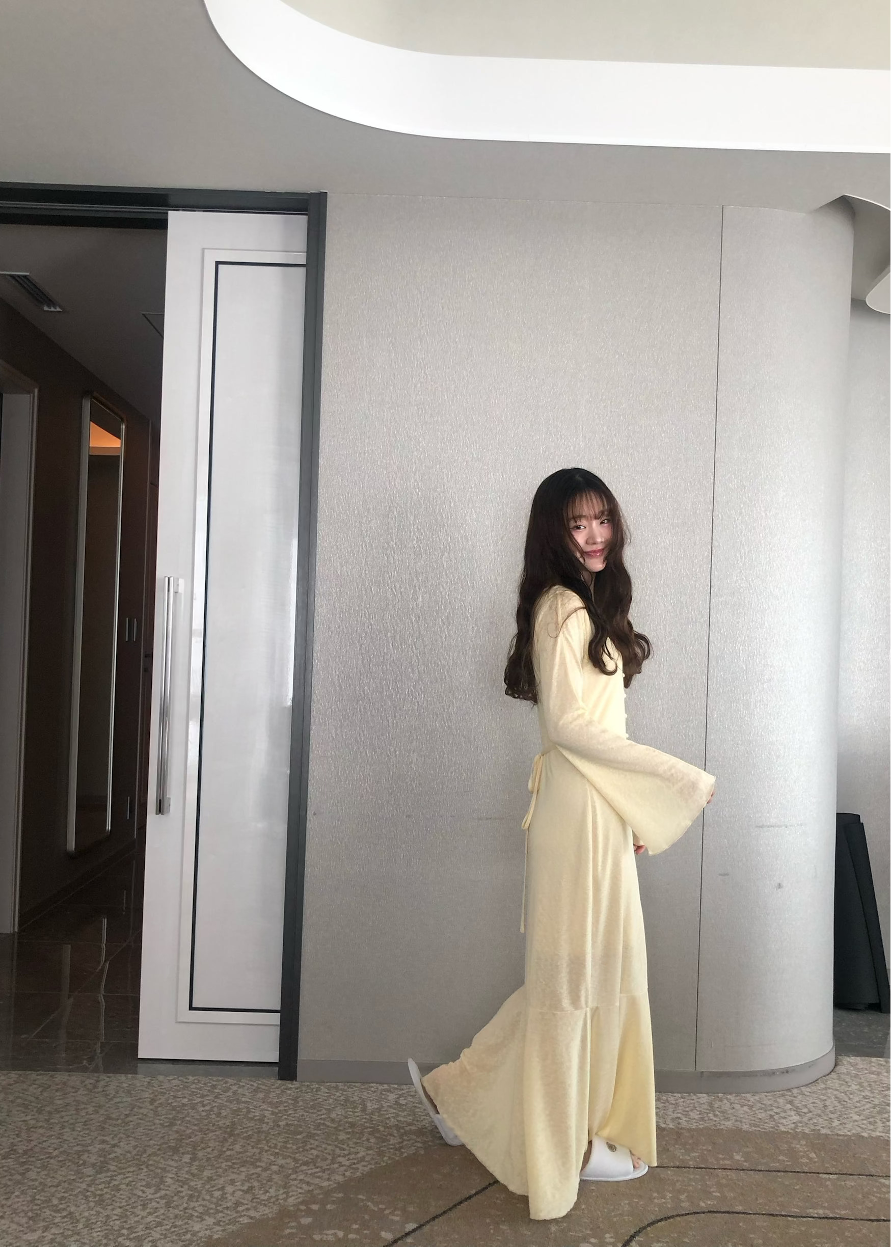 Sheer Cut Flare long one-piece