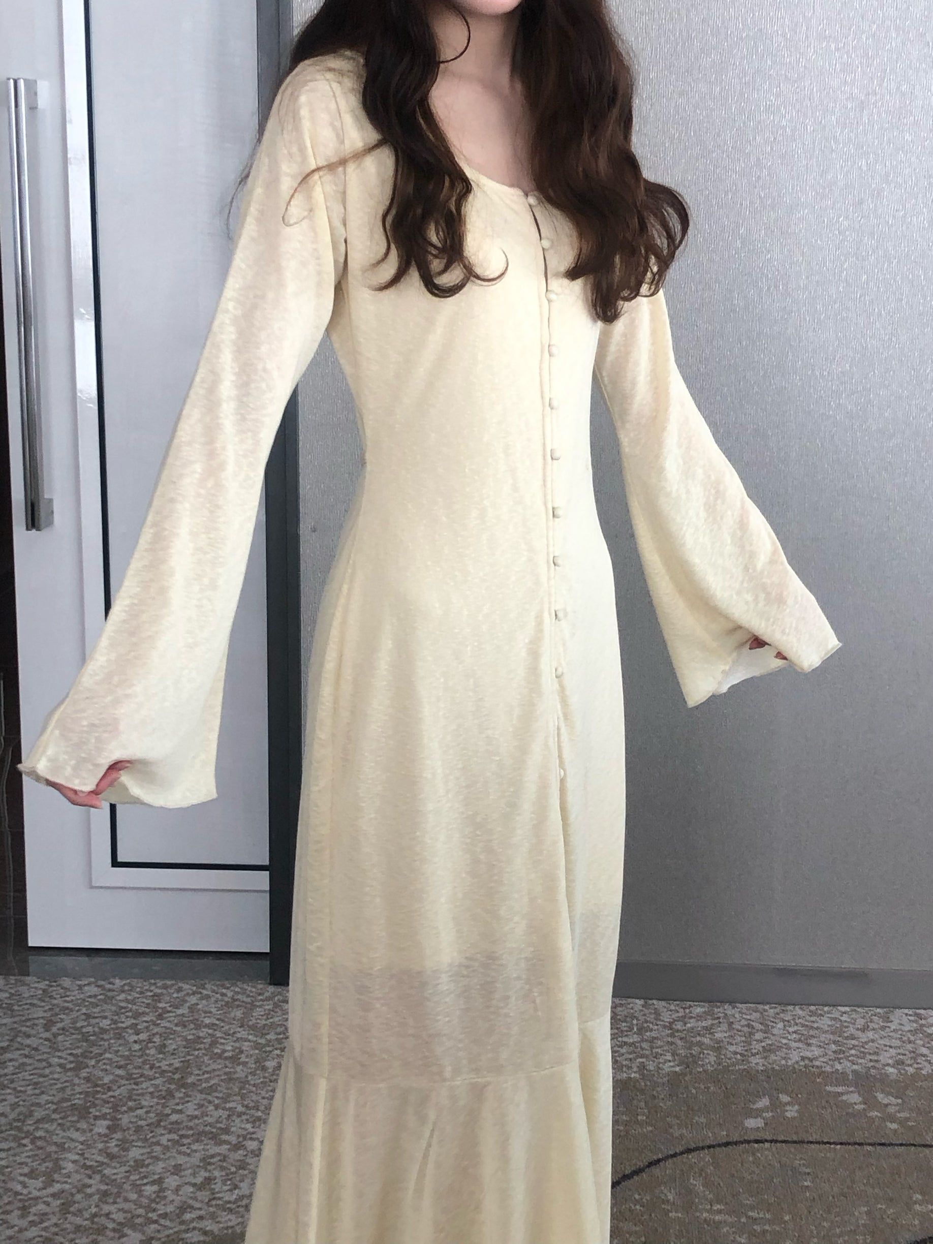 Sheer Cut Flare long one-piece