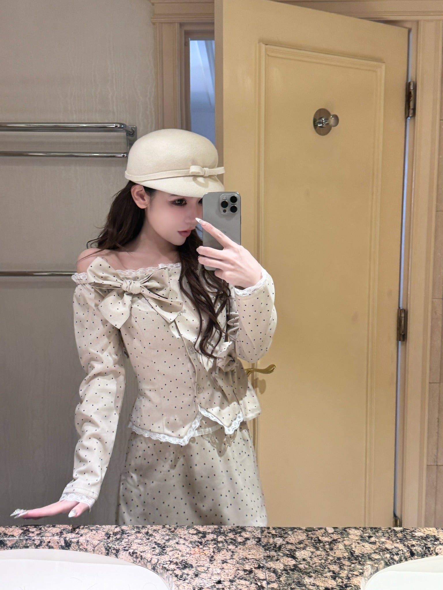 Juliet ribbon dot tops