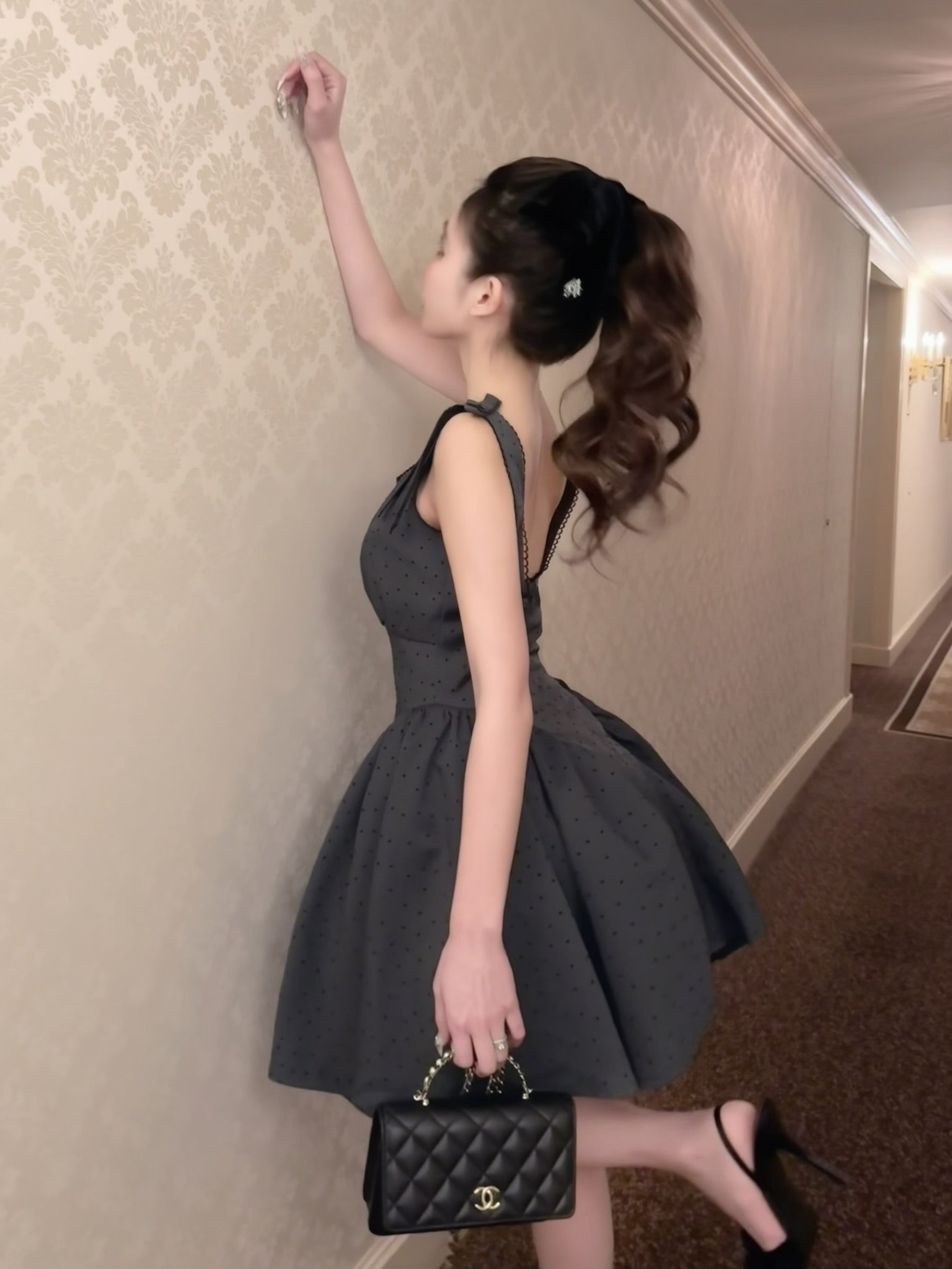 Juliet ribbon dot one-piece