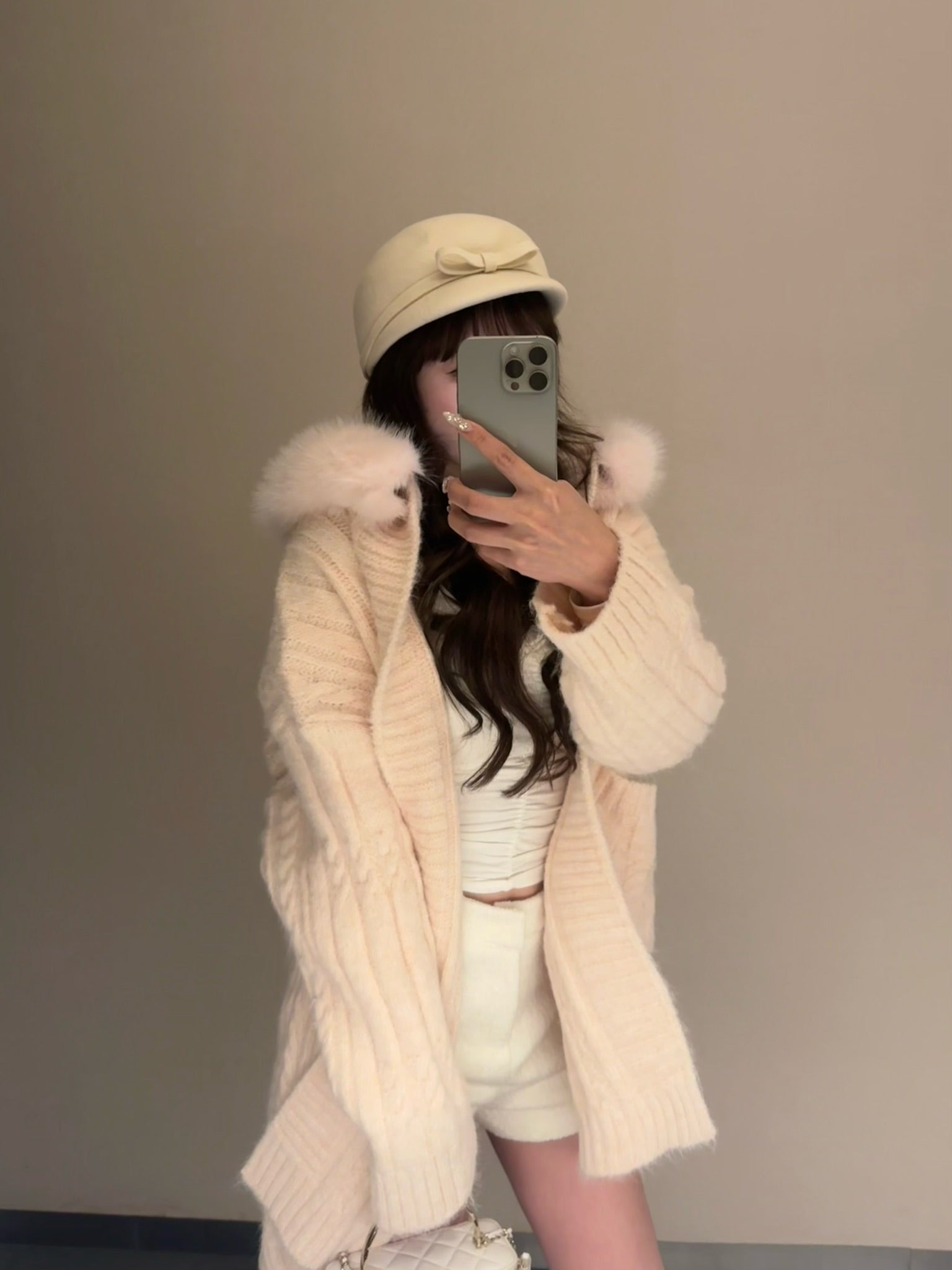 予約販売】Bunny fur cable knit cardigan – Treat Ürself