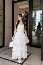 frill tiered cami long dress