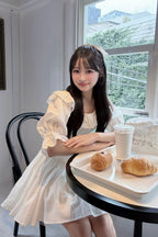puff sleeve cotton mini one-piece