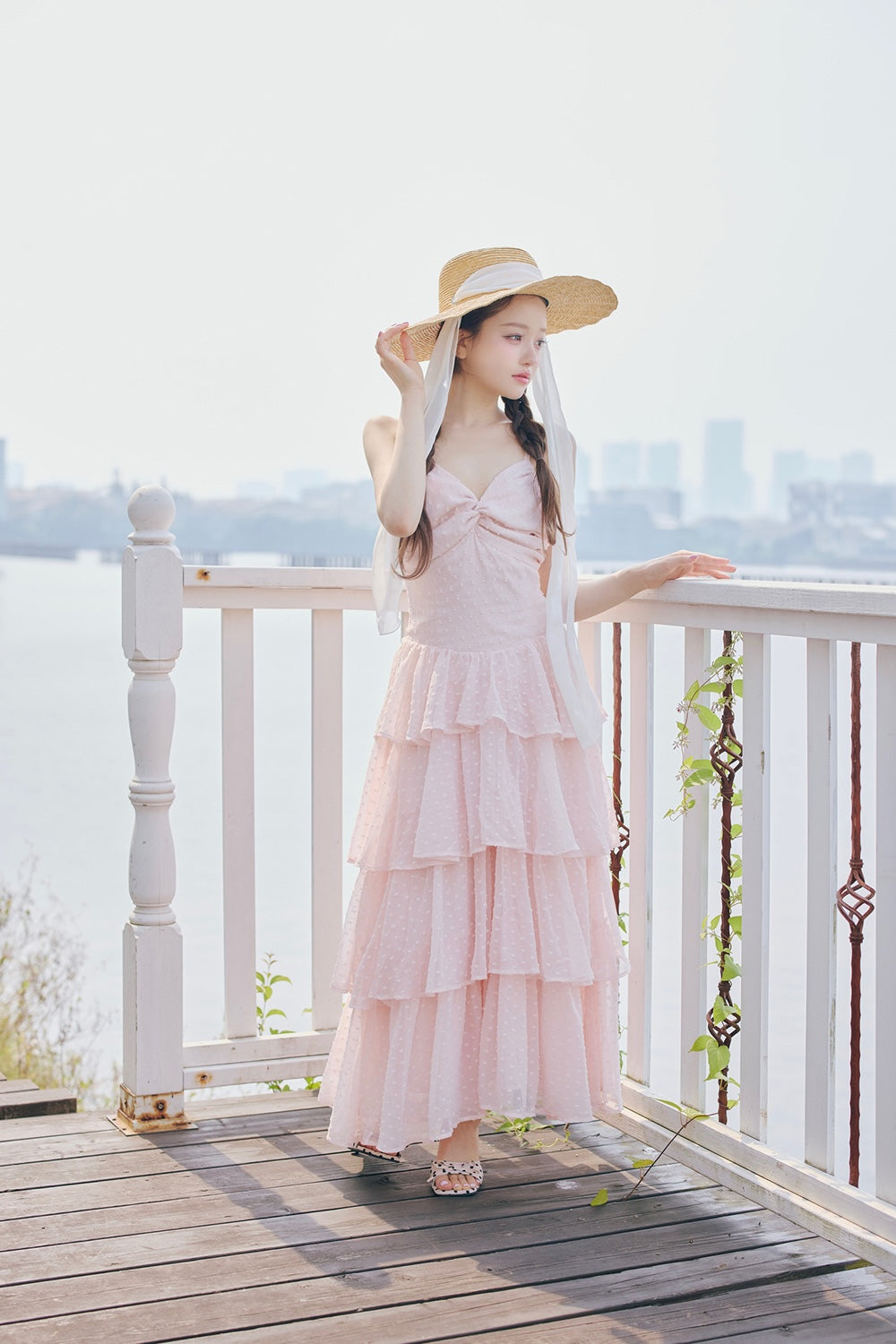 frill tiered cami long dress