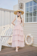 frill tiered cami long dress