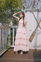 frill tiered cami long dress
