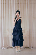frill tiered cami long dress
