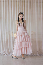 frill tiered cami long dress