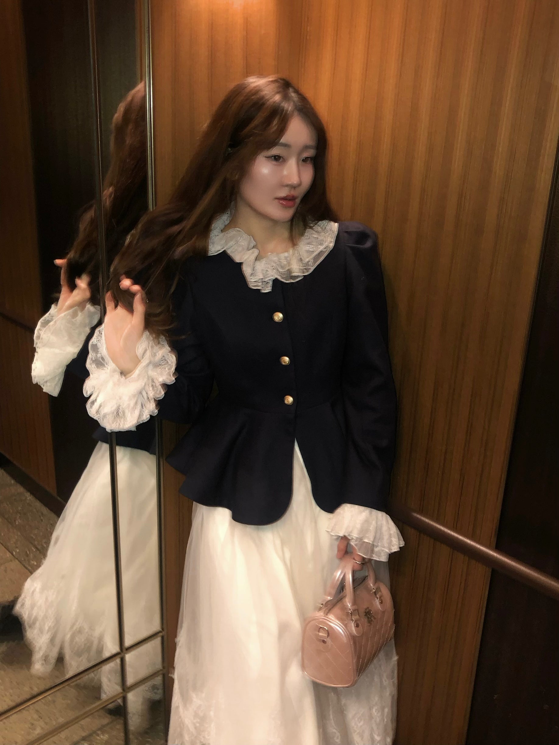 【予約販売】navy peplum spring  jacket