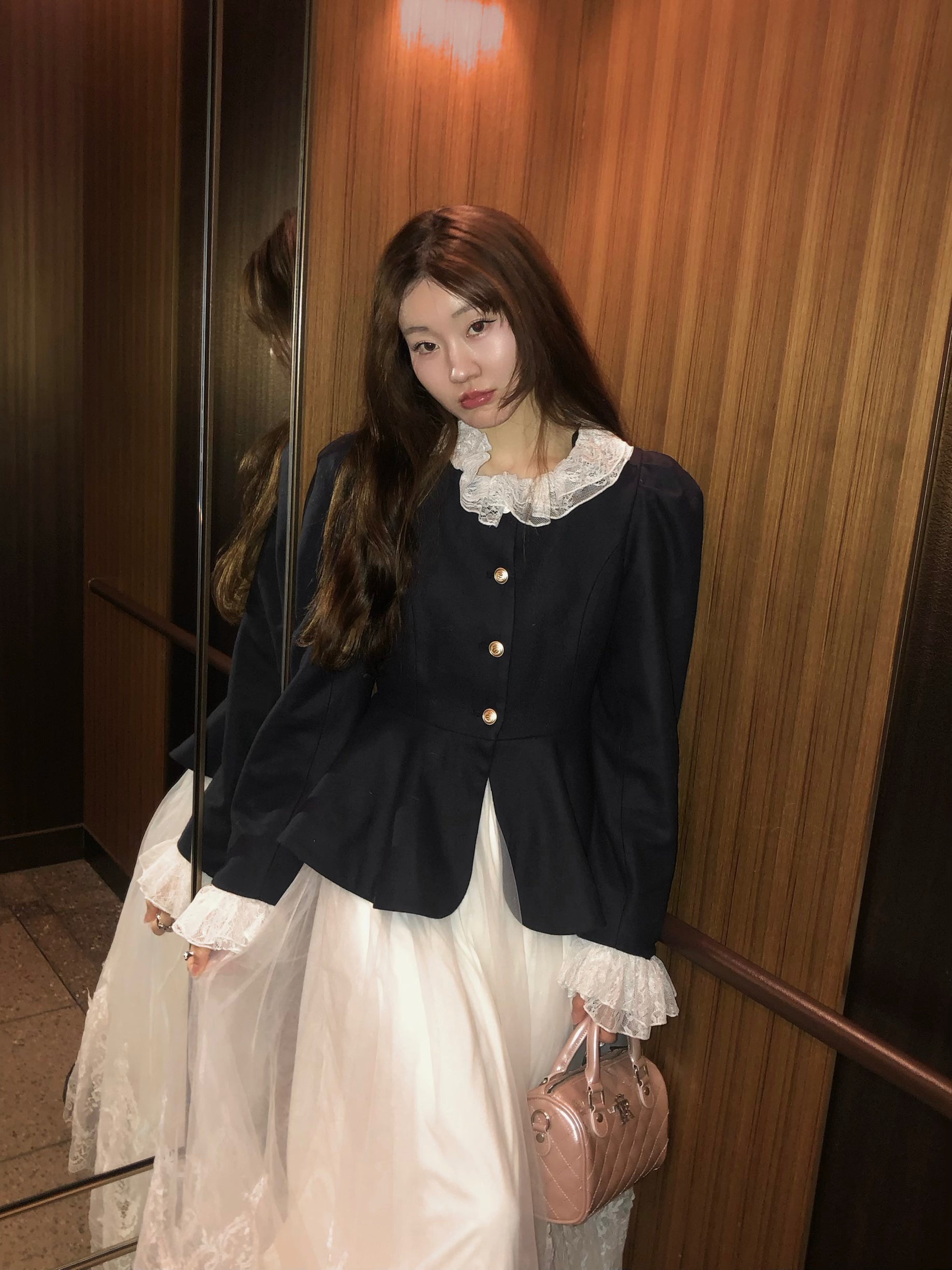 【予約販売】navy peplum spring  jacket