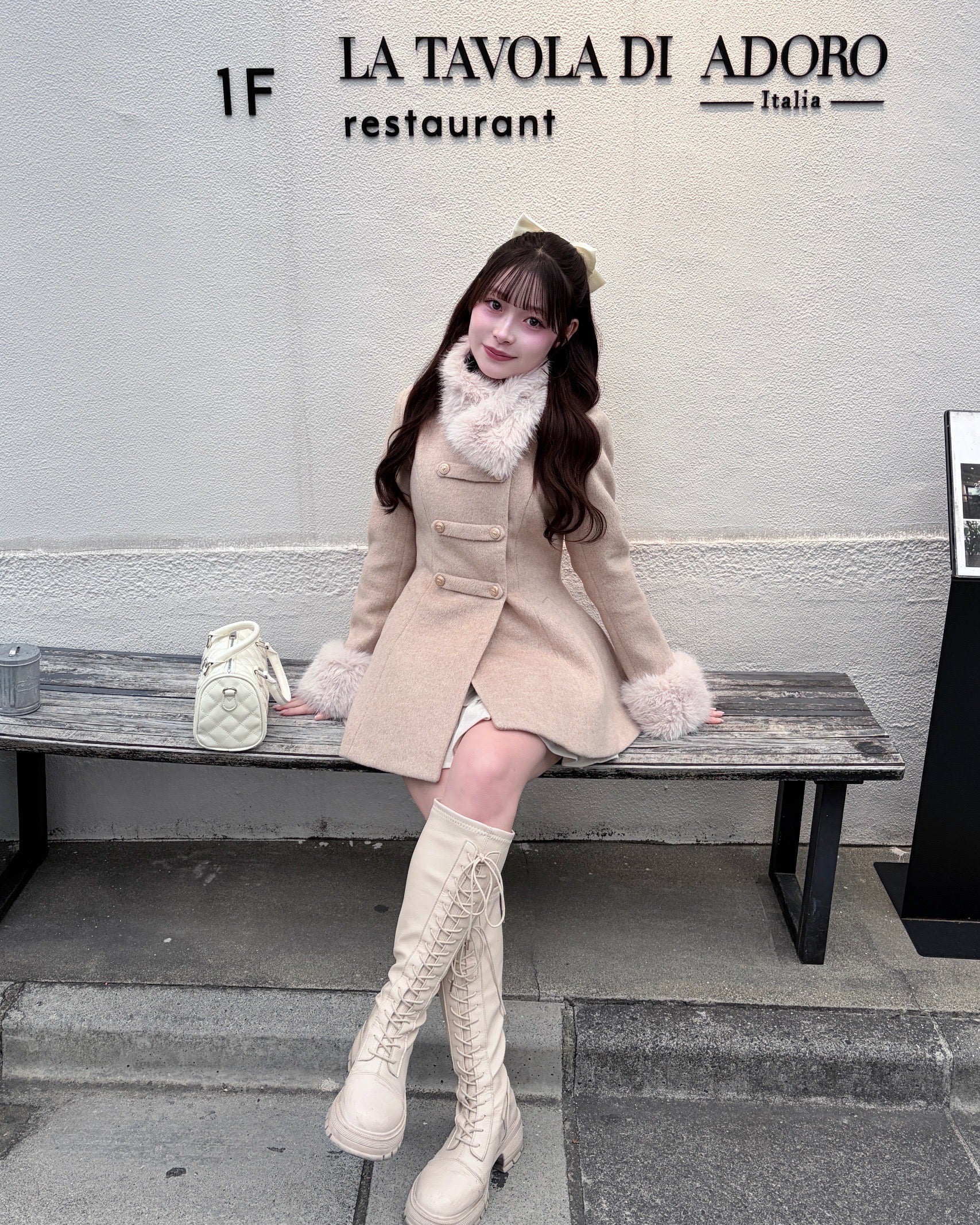 予約商品　Muse fur flare coat（beige）