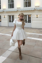 puff sleeve cotton mini one-piece