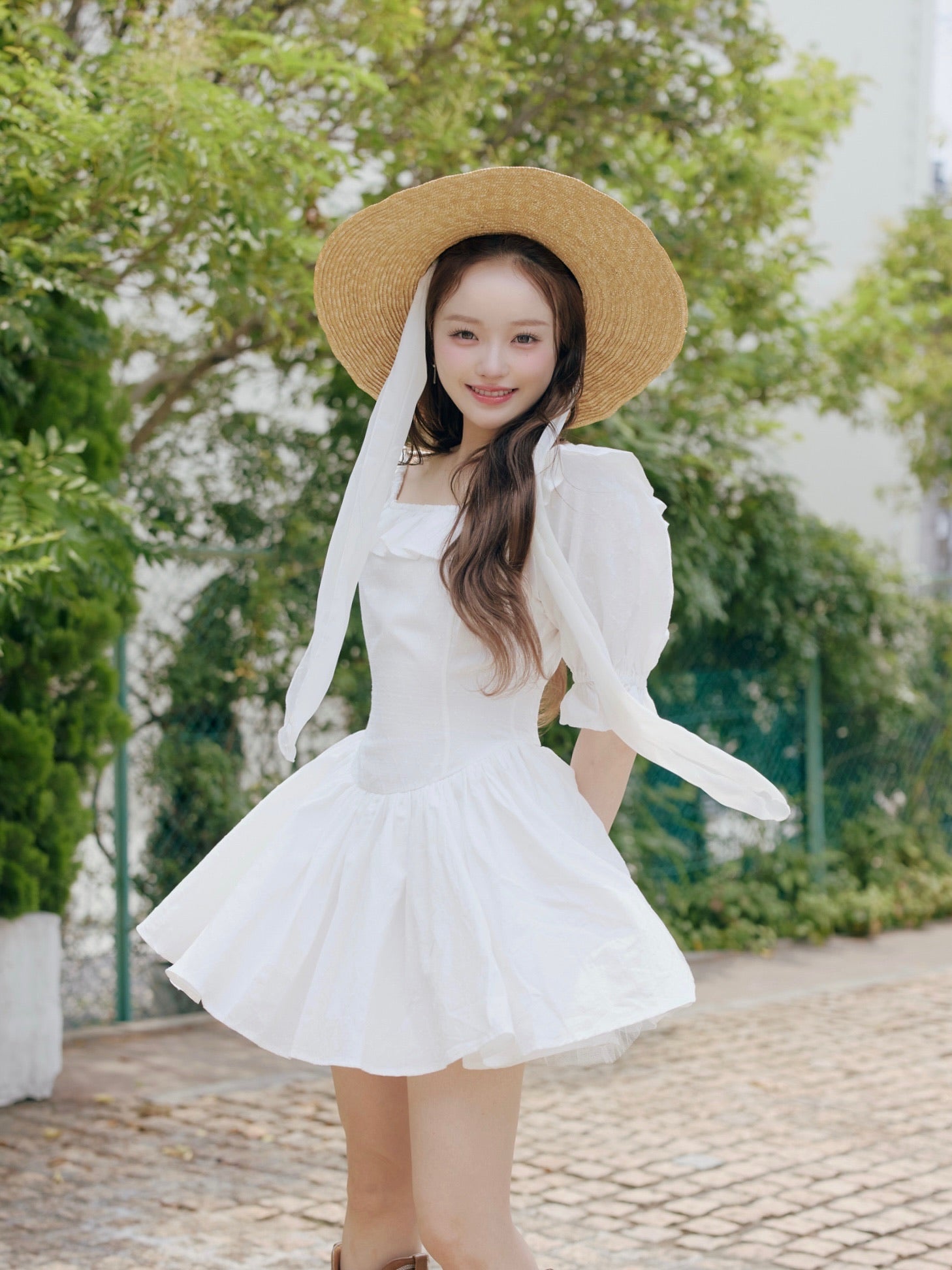 puff sleeve cotton mini one-piece