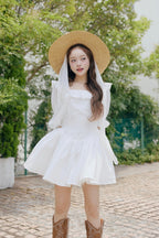 puff sleeve cotton mini one-piece