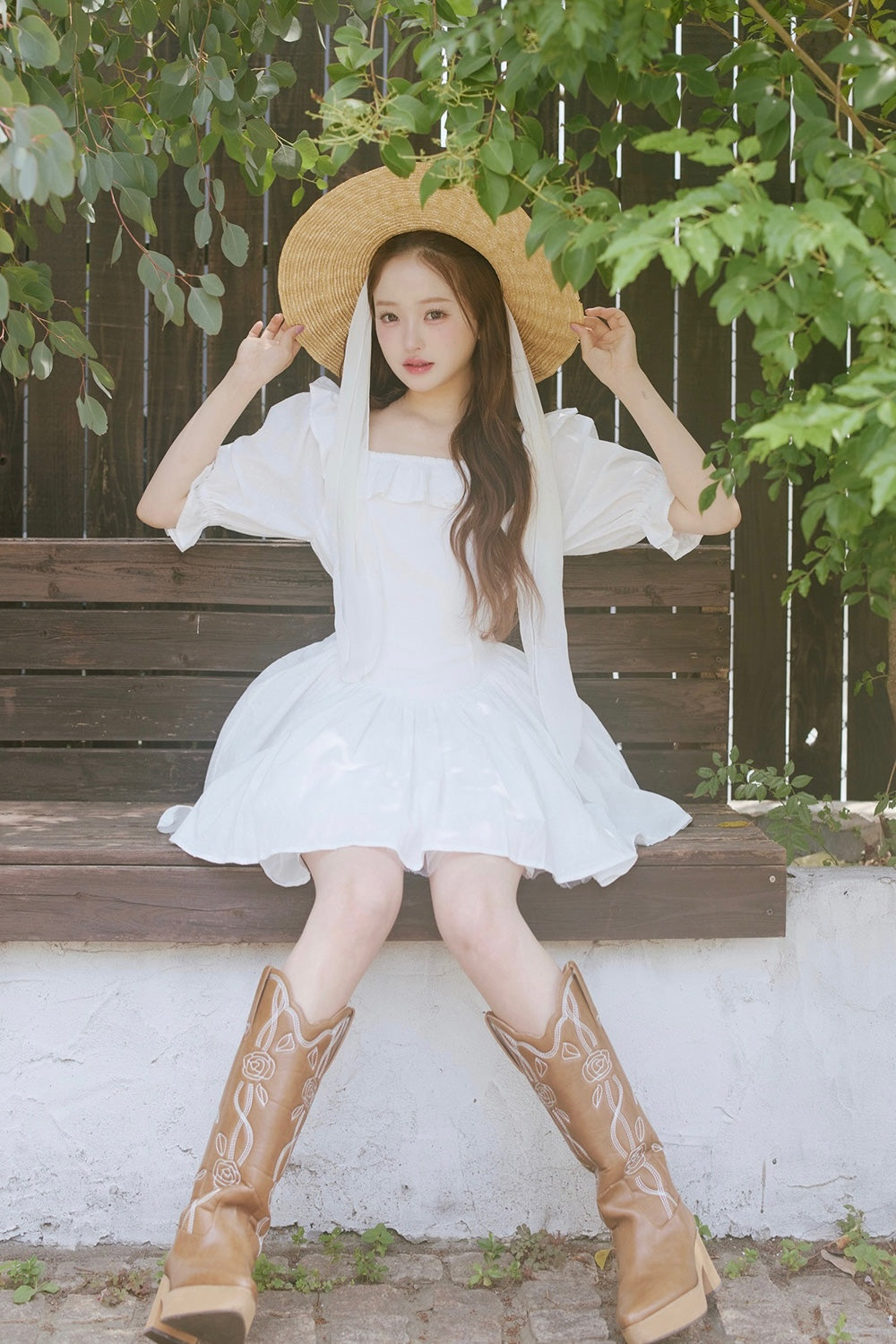 puff sleeve cotton mini one-piece