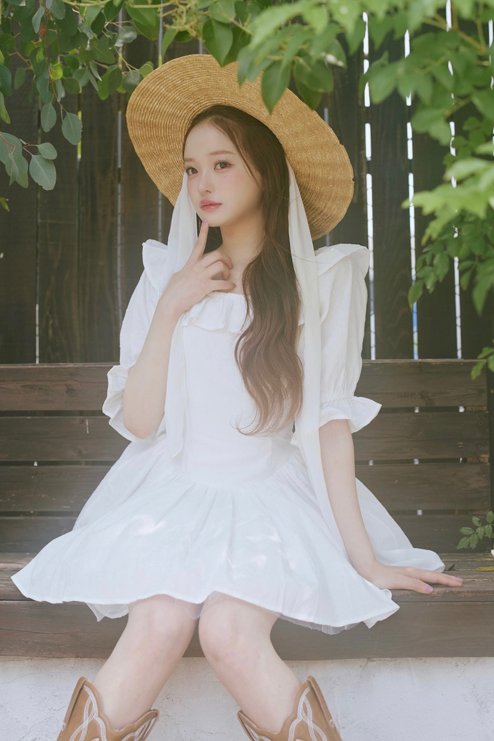 puff sleeve cotton mini one-piece