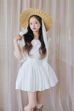 puff sleeve cotton mini one-piece