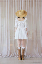 puff sleeve cotton mini one-piece