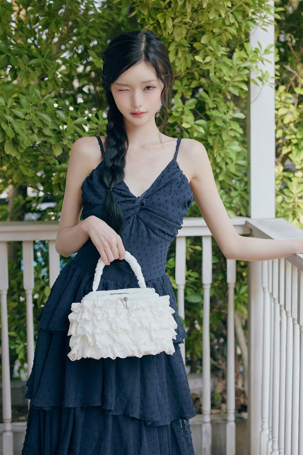 frill tiered cami long dress