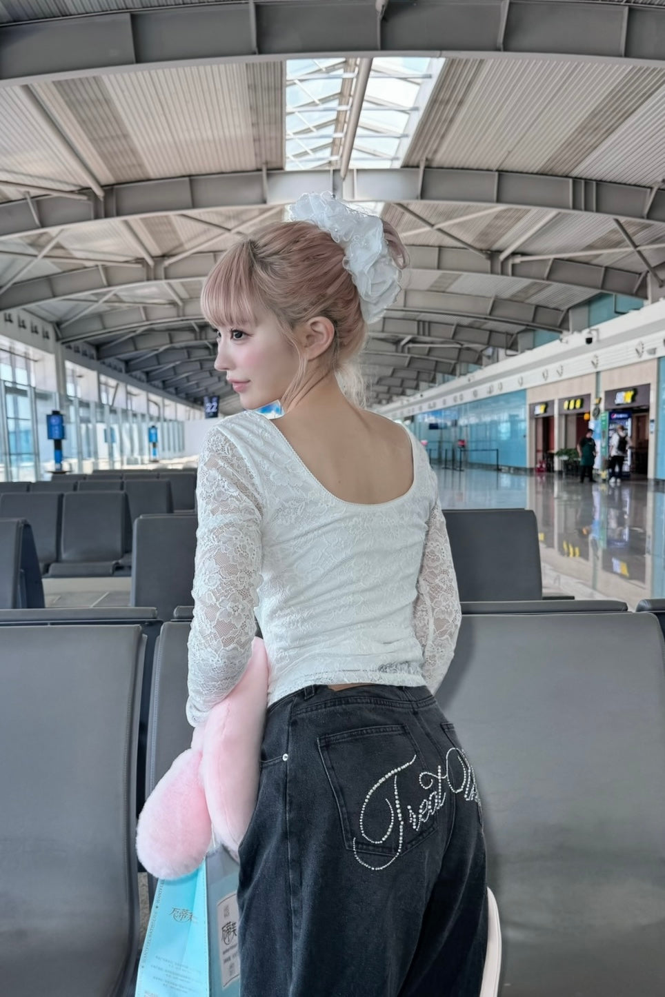 Elegant lace long T-shirts