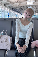 Elegant lace long T-shirts