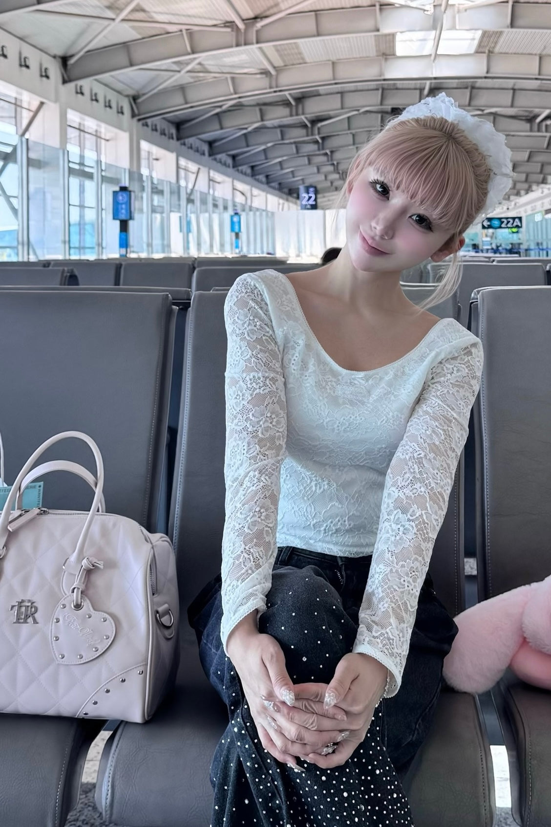 Elegant lace long T-shirts