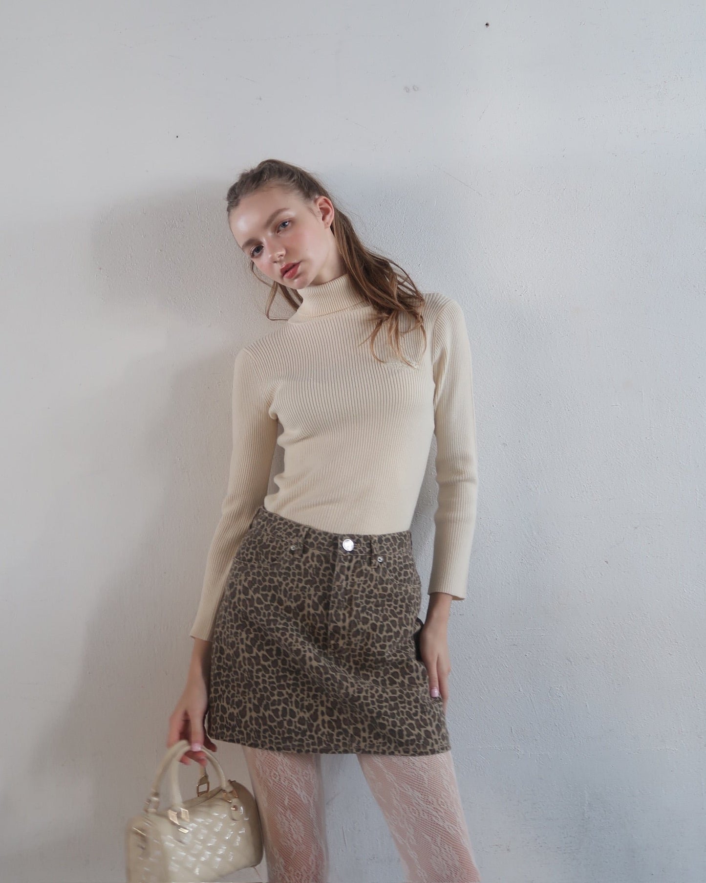 leopard mini skirt