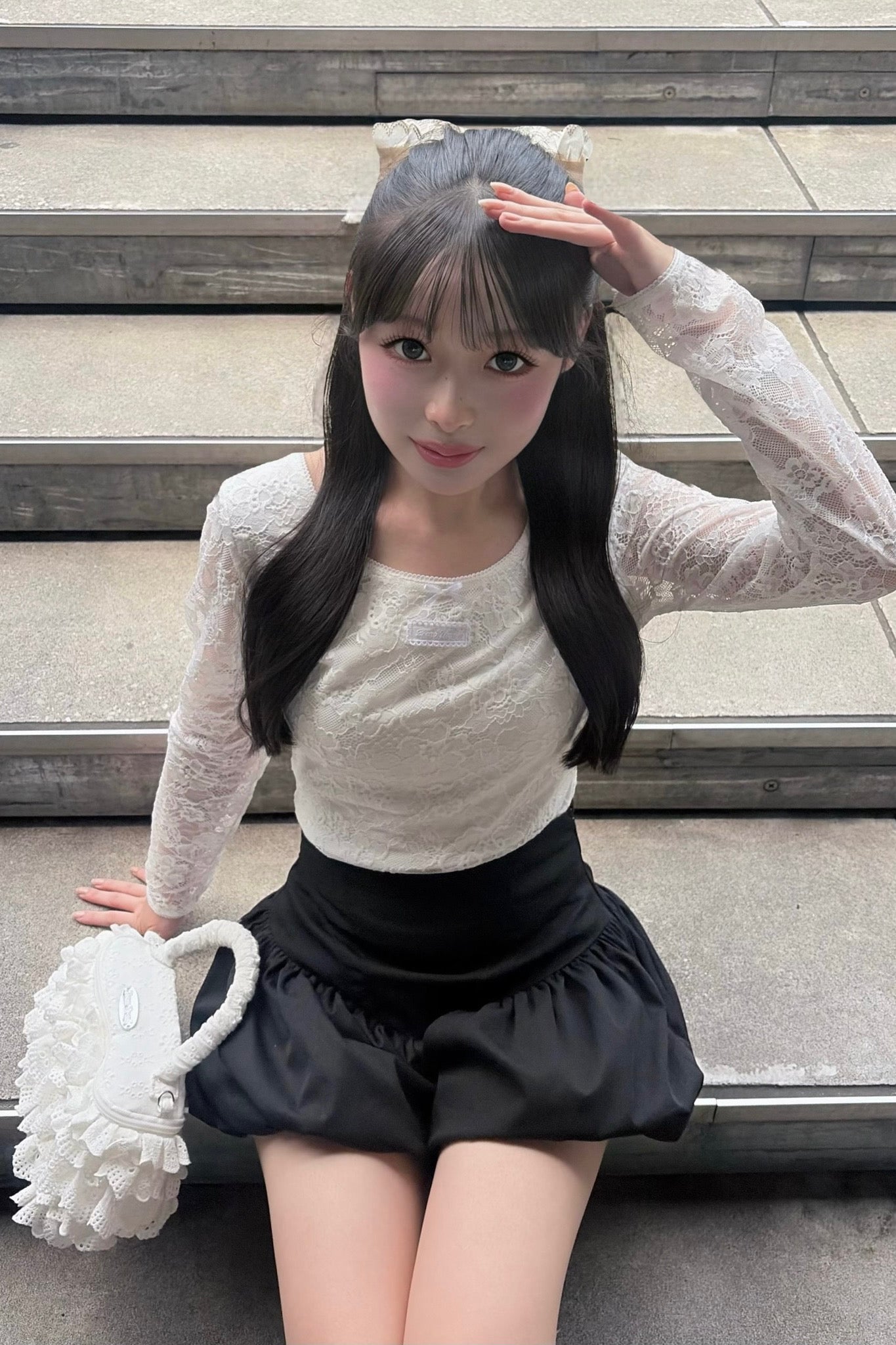 Elegant lace long T-shirts