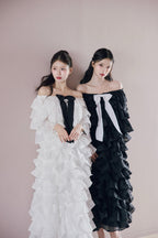 Lisa rose frill ribbon tops