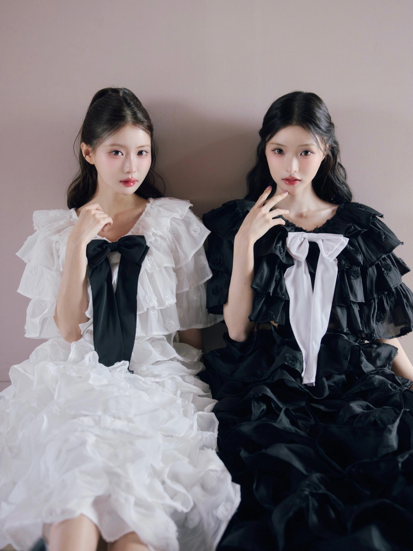 Lisa rose frill ribbon tops