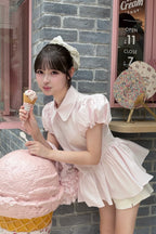 Petal sleeve peplum shirts