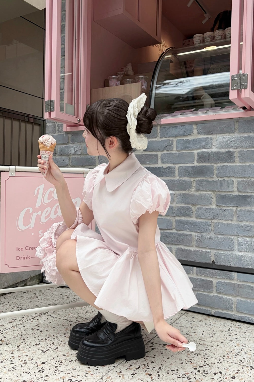 Petal sleeve peplum shirts
