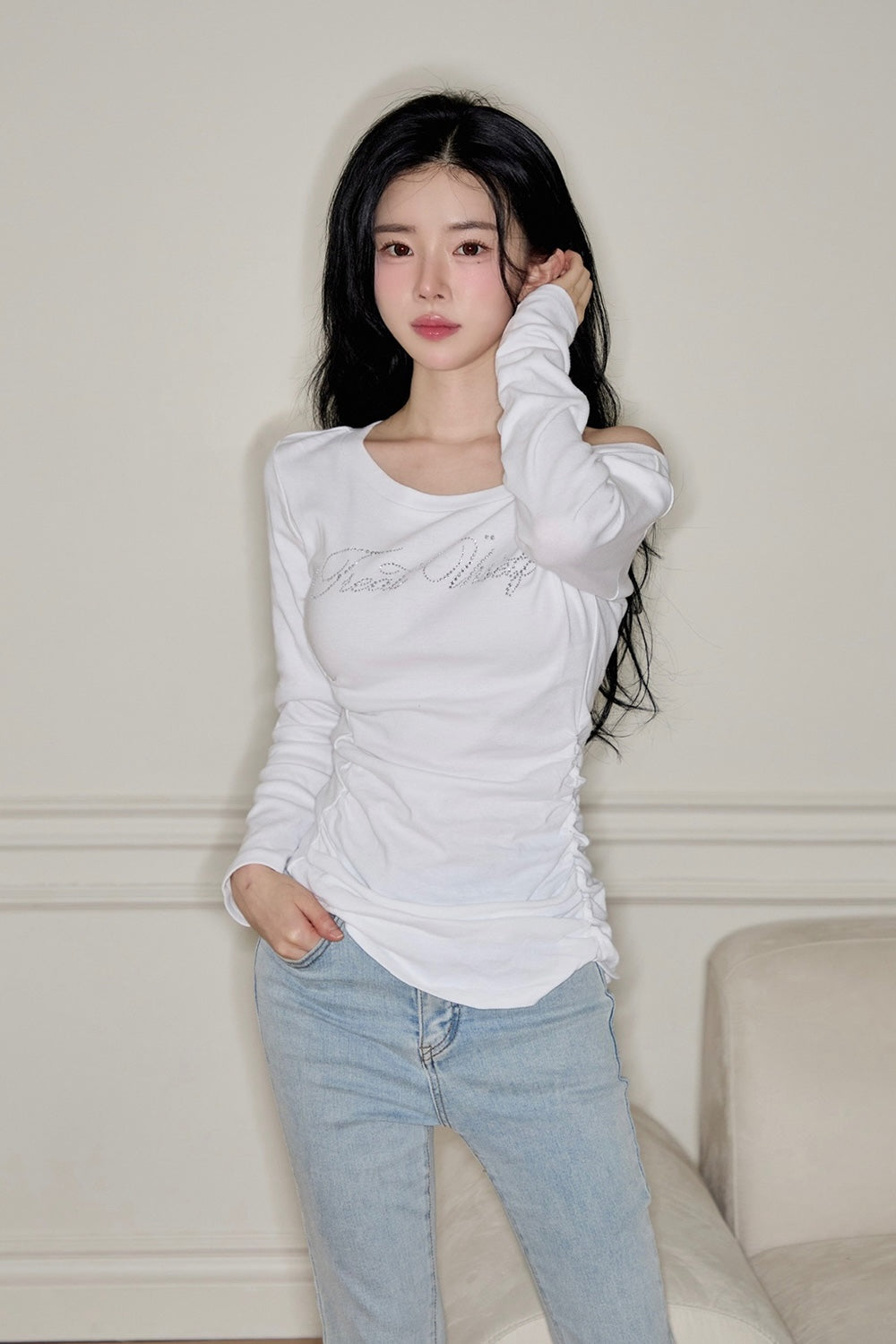 2way bijou long sleeve T-shirts