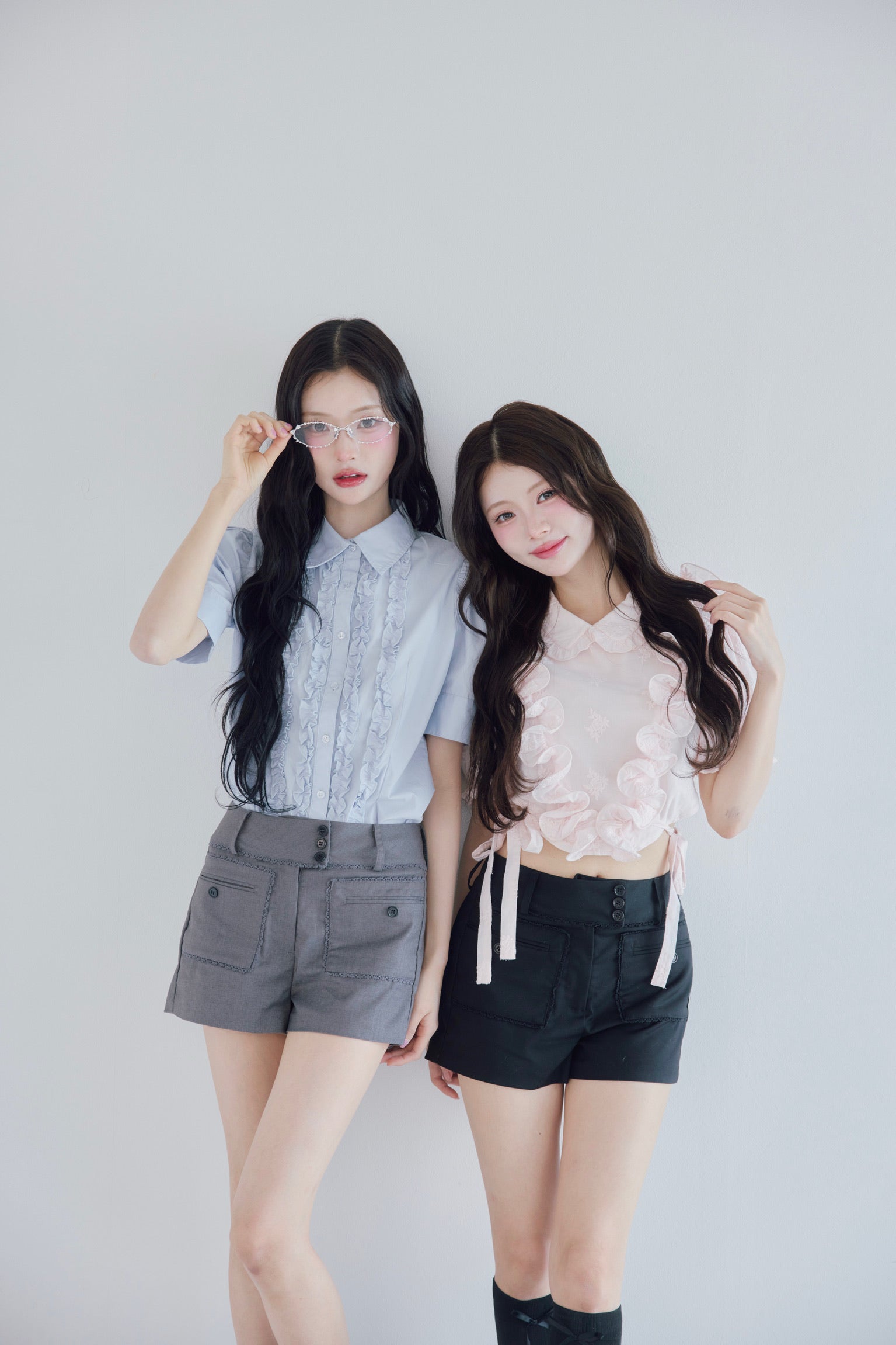 picot lace design short pants