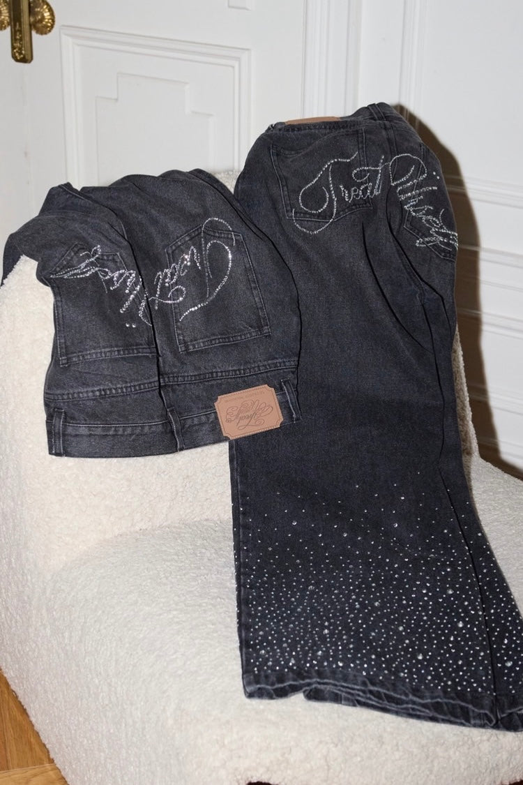 Treat Ürself Crystal bijou denim