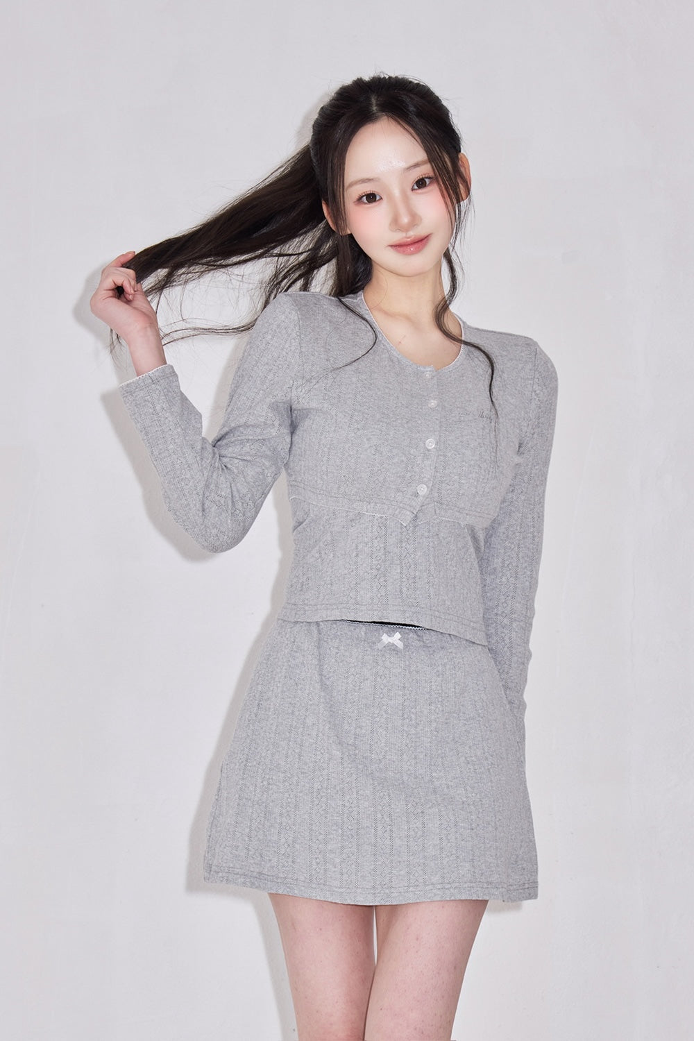 Garden cotton ribbon mini skirt