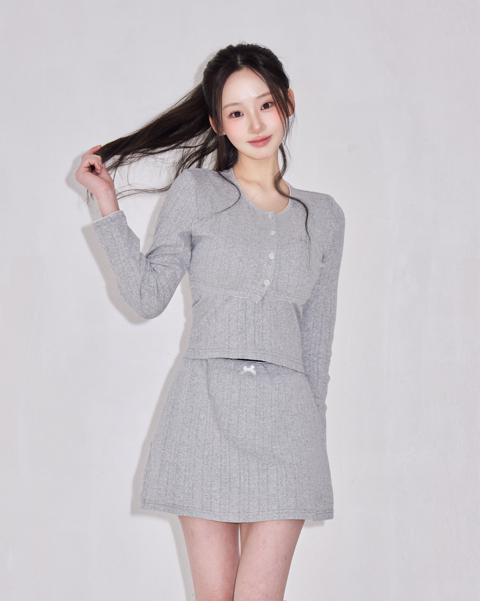 Garden cotton ribbon mini skirt