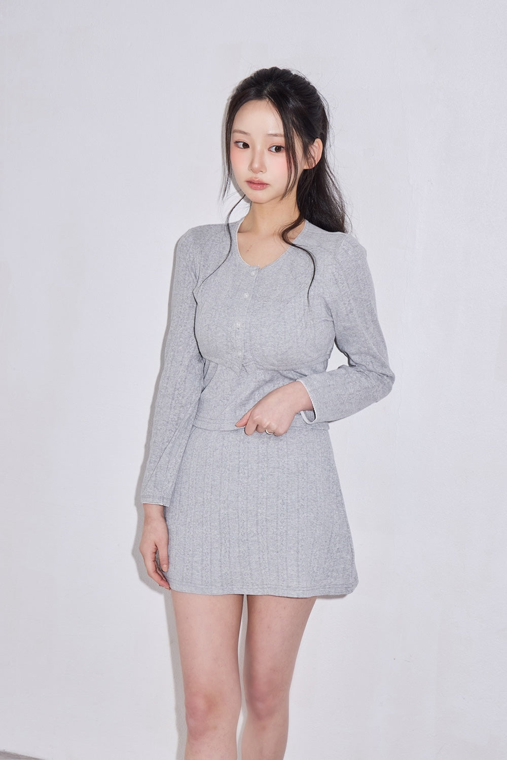 Garden cotton ribbon mini skirt