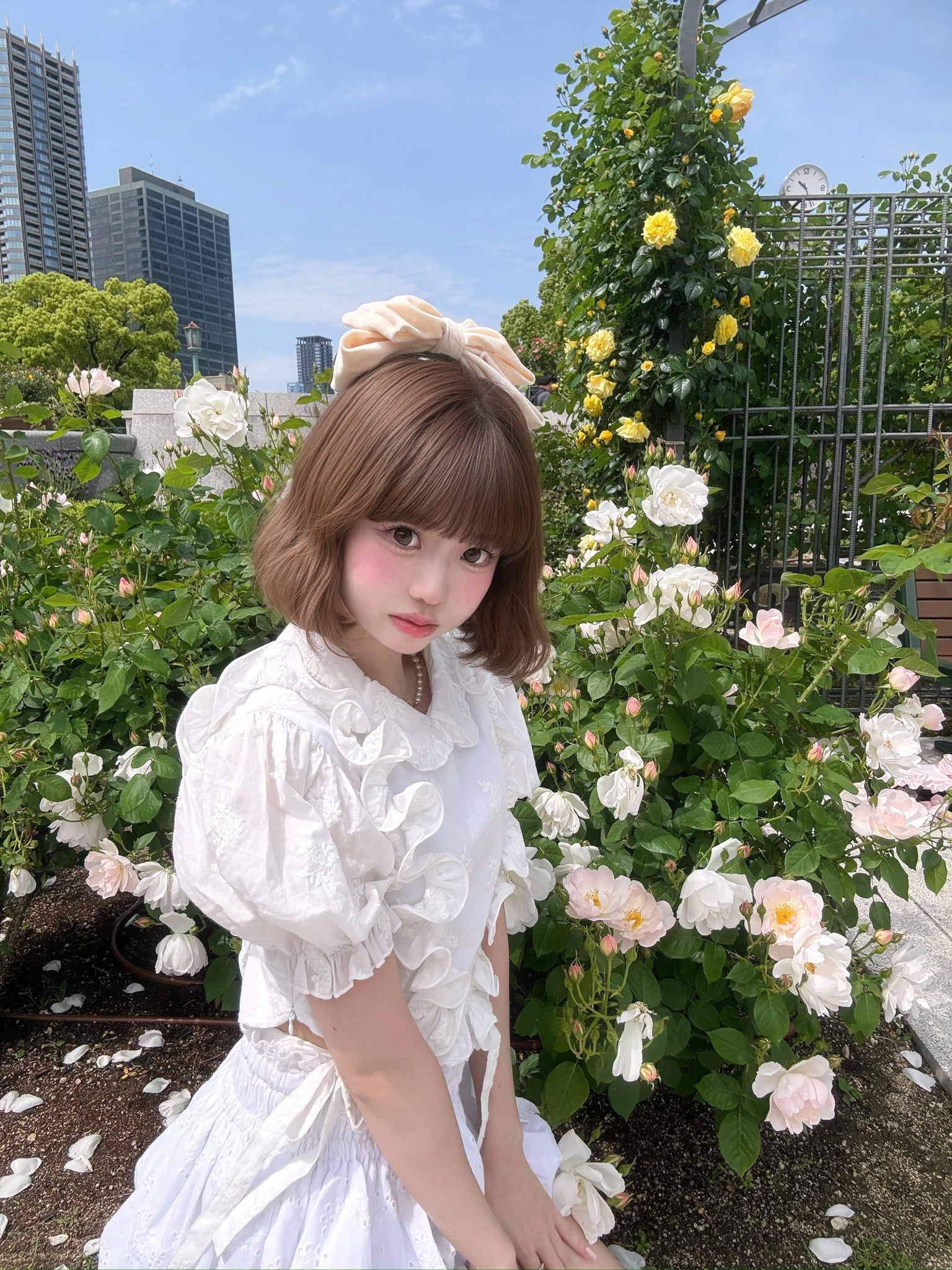 【予約販売】Peony ribbon frill blouse