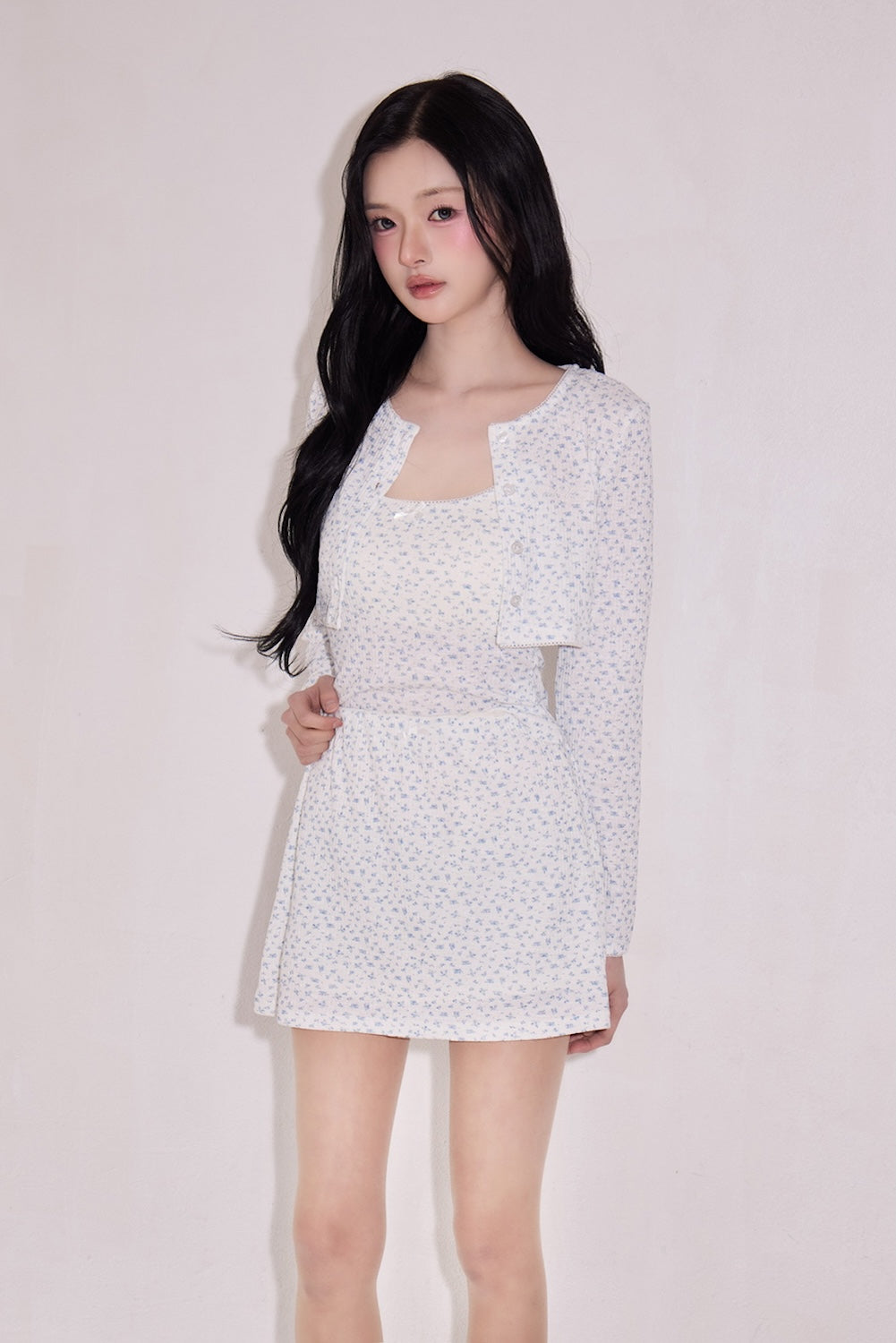 Garden cotton ribbon mini skirt
