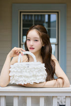 eyelet lace frill vanity bag