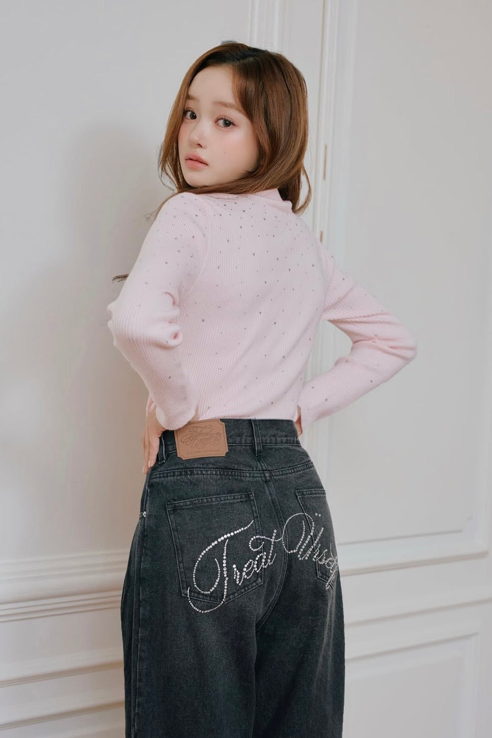 Treat Ürself Crystal bijou denim