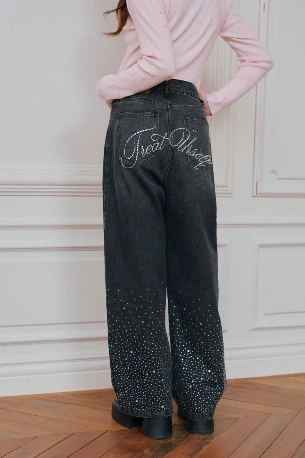 Treat Ürself Crystal bijou denim