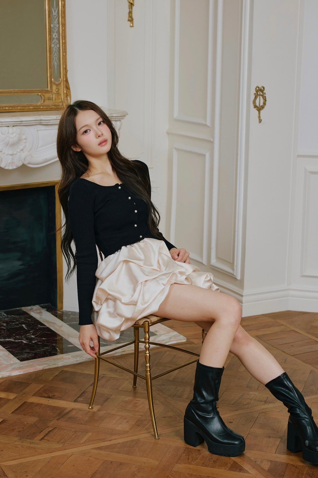chou creme mini skirt